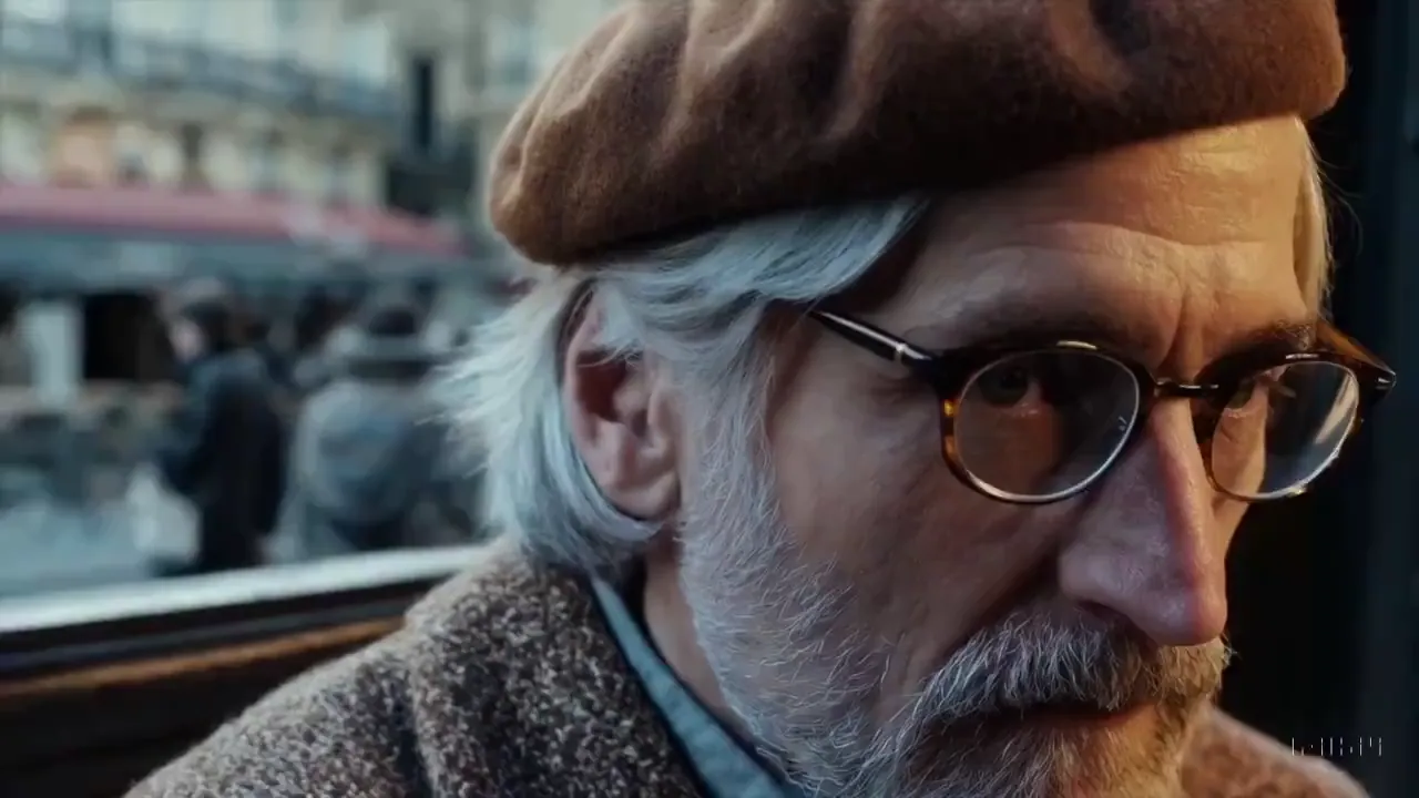 Cinematic Portrait in Paris Cafe